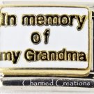 In Memory Of My Grandma Gold And White 9mm Italian Charm Stainless Link