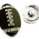 Rhinestone Football Interchangeable Snap Charm Team Sports 18mm #263-1