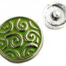 USA SELLER Interchangeable Button Snap Jewelry Green Scroll Design 18mm 232