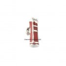 Red Golfing Clubs Bag Cart Caddie Floating Charm F/ Glass Memory Locket Necklace
