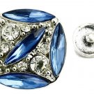 Interchangeable Button Snap Jewelry Dark Blue Marquise Square 18mm 282-4