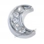 Floating Charm For Glass Memory Lockets CZ Silver Tone Celestial Crescent Moon