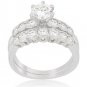 Cathedral Style Graduated 2pc Wedding Ring Engagement Set 2ct Cubic Zirconia