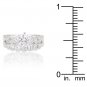 Cathedral Style Graduated 2pc Wedding Ring Engagement Set 2ct Cubic Zirconia