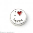 I Love Teaching School Red Heart Floating Charm For Memory Locket Necklaces