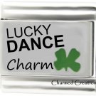 Lucky Dance Charm With Green Clover Good Luck 9mm Italian Charm Modular Link