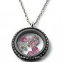 Silver Tone Wish Bone Thanksgiving Turkey Floating Charm For Locket Necklace