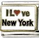 9mm Italian Charm I Love New York NY Red Heart Stainless Steel Modular Link