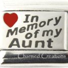 In Memory Of My Aunt Red Heart Matte Laser 9mm Italian Charm Stainless Link