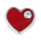 Floating Charm For Our Glass Memory Locket Necklaces Red CZ Heart Love
