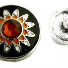 Interchangeable Button Snap Jewelry Starburst Black Sun Flower 18mm 254-4
