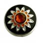 Interchangeable Button Snap Jewelry Starburst Black Sun Flower 18mm 254-4