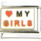 I Love My Girls 9mm Italian Charm Link For Bracelet Daughter Kids Family