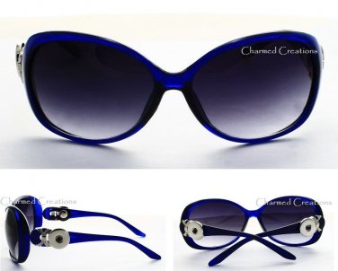 Blue Interchangeable 18mm Snap Charm Sunglasses US SELLER