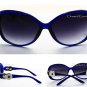 Blue Interchangeable 18mm Snap Charm Sunglasses US SELLER
