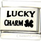 Lucky Charm Four Leaf Clover Good Luck 9mm Italian Charm Modular Link