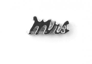 10pc Lot Mrs Bride Bridal Wedding Shower Silver Tone Floating Charm For Lockets