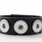 Black Interchangeable Snap Bracelet Holds 3 18mm Snap Charms