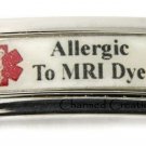 Allergic To MRI Dye Caduceus Medical Alert 9mm Italian Charm Super Link