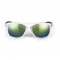 The Mack Frosted White Frame Sunglasses Blue Green Mirrored Lens UVA UVB Protect