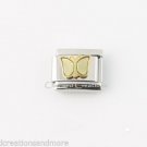 August Lime Green Butterfly Birthstone Birthday 9mm Italian Charm Stainless Link