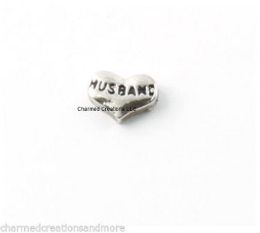 Heart Husband Love Floating Charm For Our Glass Memory Locket Necklaces