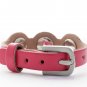 Pink Interchangeable Button Snap Bracelet With Buckle Clasp 18mm
