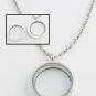 30mm Lime Green Acrylic Floating Charm Memory Locket Stainless Steel Necklace
