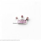 Daddy's Princess Crown Tiara Pink Floating Charm For Glass Memory Locket