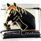 9mm Italian Charm Modular Link Black Stallion Quarter Horse Thoroughbred