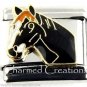 9mm Italian Charm Modular Link Black Stallion Quarter Horse Thoroughbred