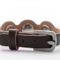 Leatherette Interchangeable Snap Bracelet With Buckle Clasp In Dark Brown 18mm