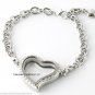 SECURITY CLASP 10pc Lot Crystal Heart Floating Charm Memory Locket Bracelet