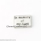 In Memory Of My Aunt Floating Charm For Glass Custom Memory Lockets