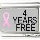4 Years Free Breast Cancer Awareness Pink Ribbon 9mm Italian Charm Modular Link