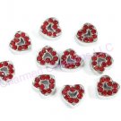 10pc Floating Charm Lot Red CZ Rhinestone Love Heart For Glass Memory Locket