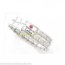 9mm Italian Charm Shiny Medical Alert Bracelet Allergic To Latex Mega Link