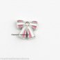 10pc Lot Silver Pink & White Bow Tie Floating Charm For Glass Memory Locket