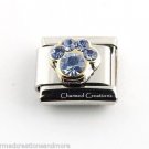 March Blue Dog Paw Animal Print Birthstone Birthday 9mm Italian Charm Link