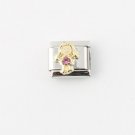 October Girl Daughter Kid Pink Birthstone Birthday 9mm Italian Charm Link