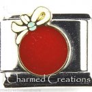 Red Christmas Tree Bulb Ornament Holiday 9mm Italian Charm Modular Link