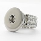 Interchangeable Snap Charm Ring Stretch One Size Fits Most Silver Tone 18mm