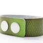 Interchangeable Snap Bracelet Cuff Green Leatherette Embossed Holds 3 18mm Snaps