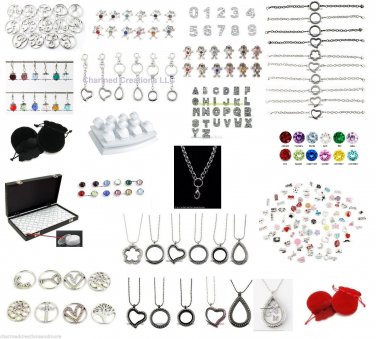 Floating Charm Locket Business Starter Wholesale Lot Necklace Bracelet Key Chain