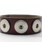 Cognac Brown Interchangeable Snap Bracelet Holds 3 18mm Snap Charms