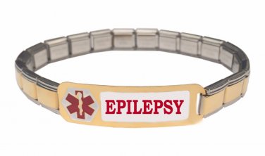 Epilepsy Epileptic 9mm Italian Charm Medical Alert Starter Bracelet S Steel Link