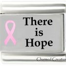 There Is Hope Pink Ribbon Breast Cancer Awareness 9mm Italian Charm Modular Link