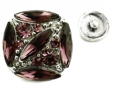 USA SELLER Interchangeable Button Snap Jewelry Purple Marquise Square 18mm 282-2
