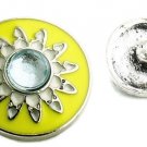 Interchangeable Button Snap Jewelry Starburst Yellow Sun Flower 18mm 254-1