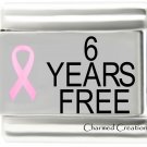 6 Years Free Breast Cancer Awareness Pink Ribbon 9mm Italian Charm Modular Link